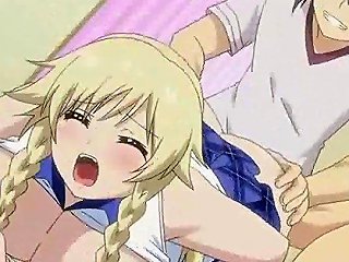 Big Boobed Anime Blonde Gets Slammed